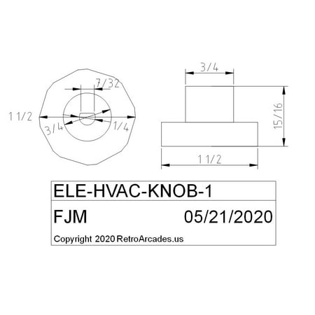 HVAC Manual Damper knob White Designed for .25 Inch Shaft dampers